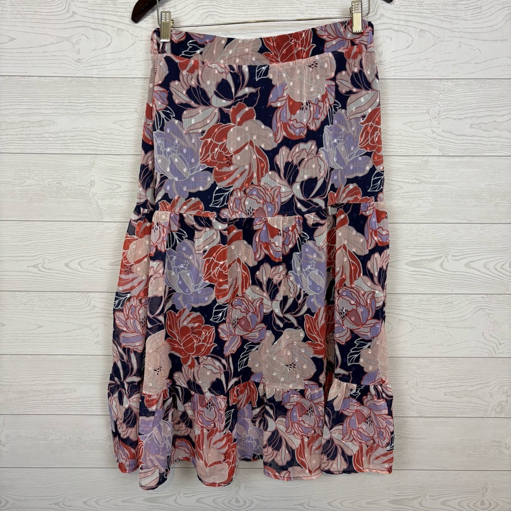 Lulus Floating Through Flowers Floral Two Piece Midi Set Size Large - Picture 10 of 12